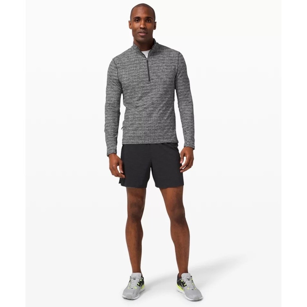 Lululemon Men's Surge Warm Running Training Grey/Black 1/2 Zip Pullover LM3BJ8S
